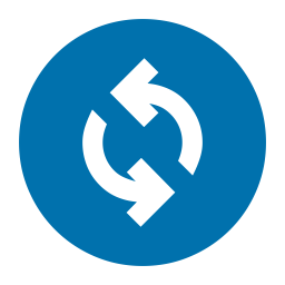 Colorful synchronizing status icon